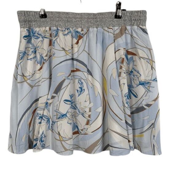 Reiss Yasmine Swirl Print Mini Skirt in Blue / Gray Drawstring Waist Size 10 - Picture 5 of 13